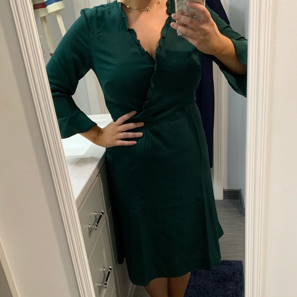 Ann Taylor Factory Green Wrap Dress